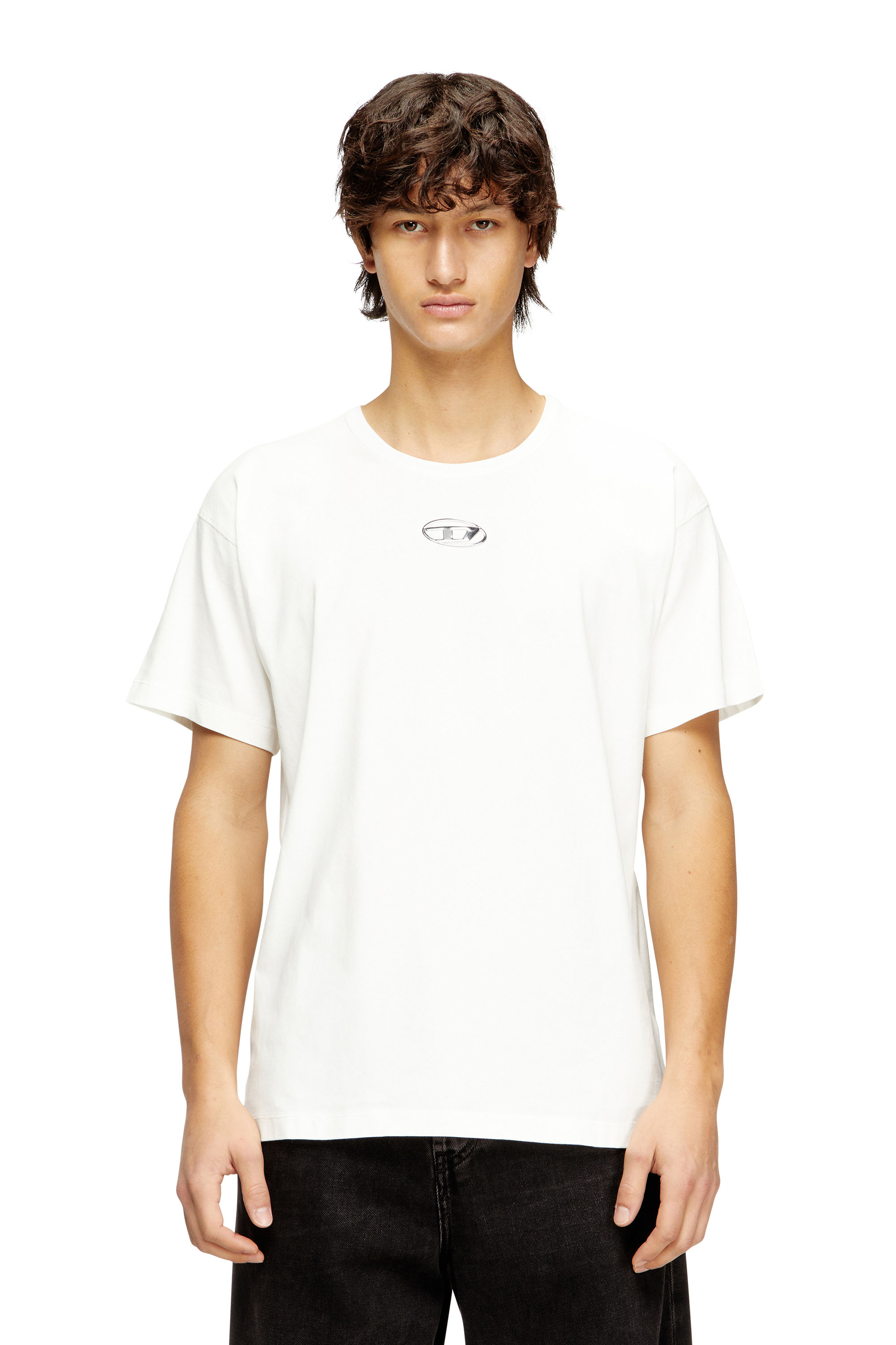 Diesel - T-NORM-IOD, Man's Light cotton T-shirt with metallic Oval D logo in null - 1
