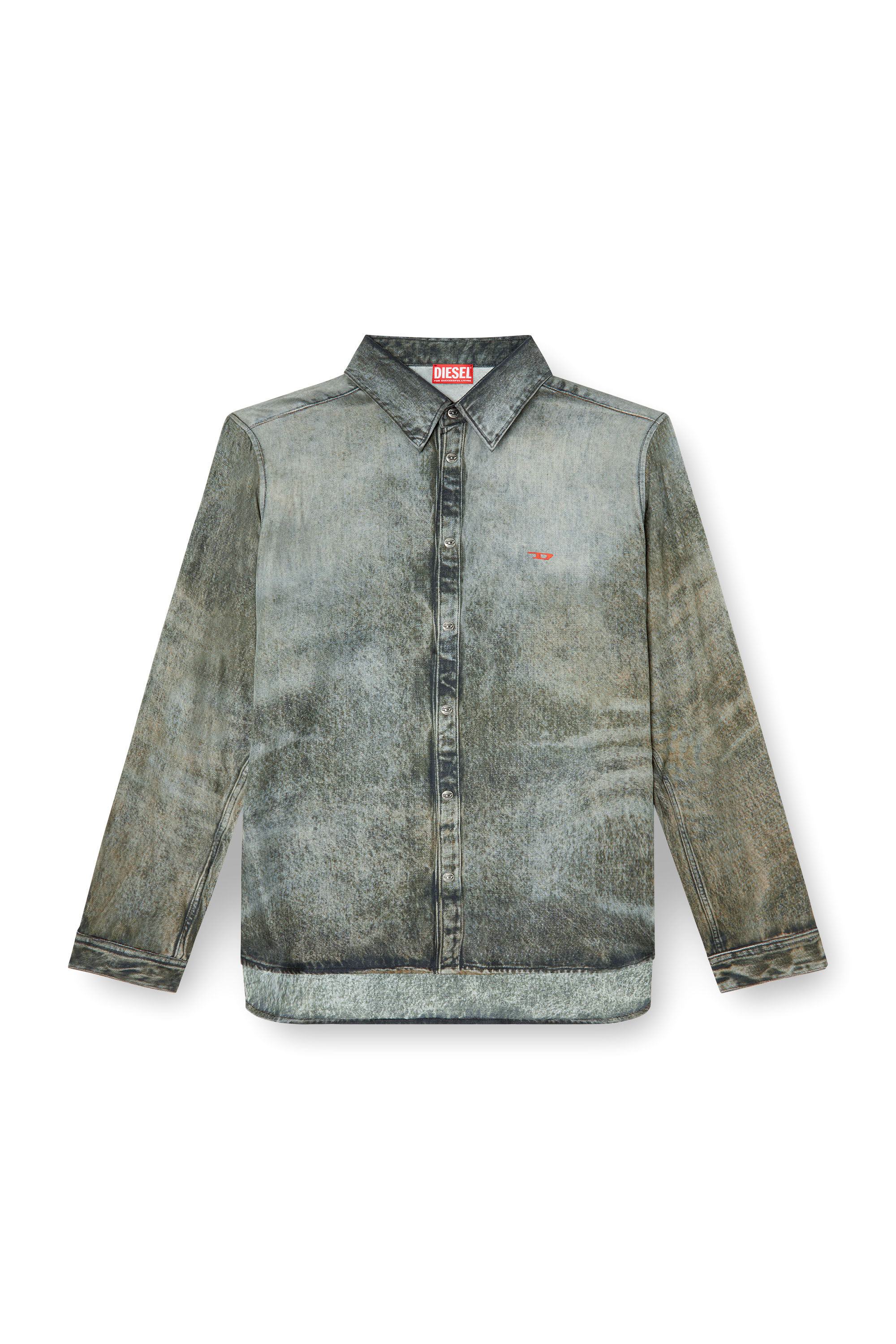Diesel - S-SIMPLY-LKCT, Man's Shirt in denim-look viscose in Black - 2