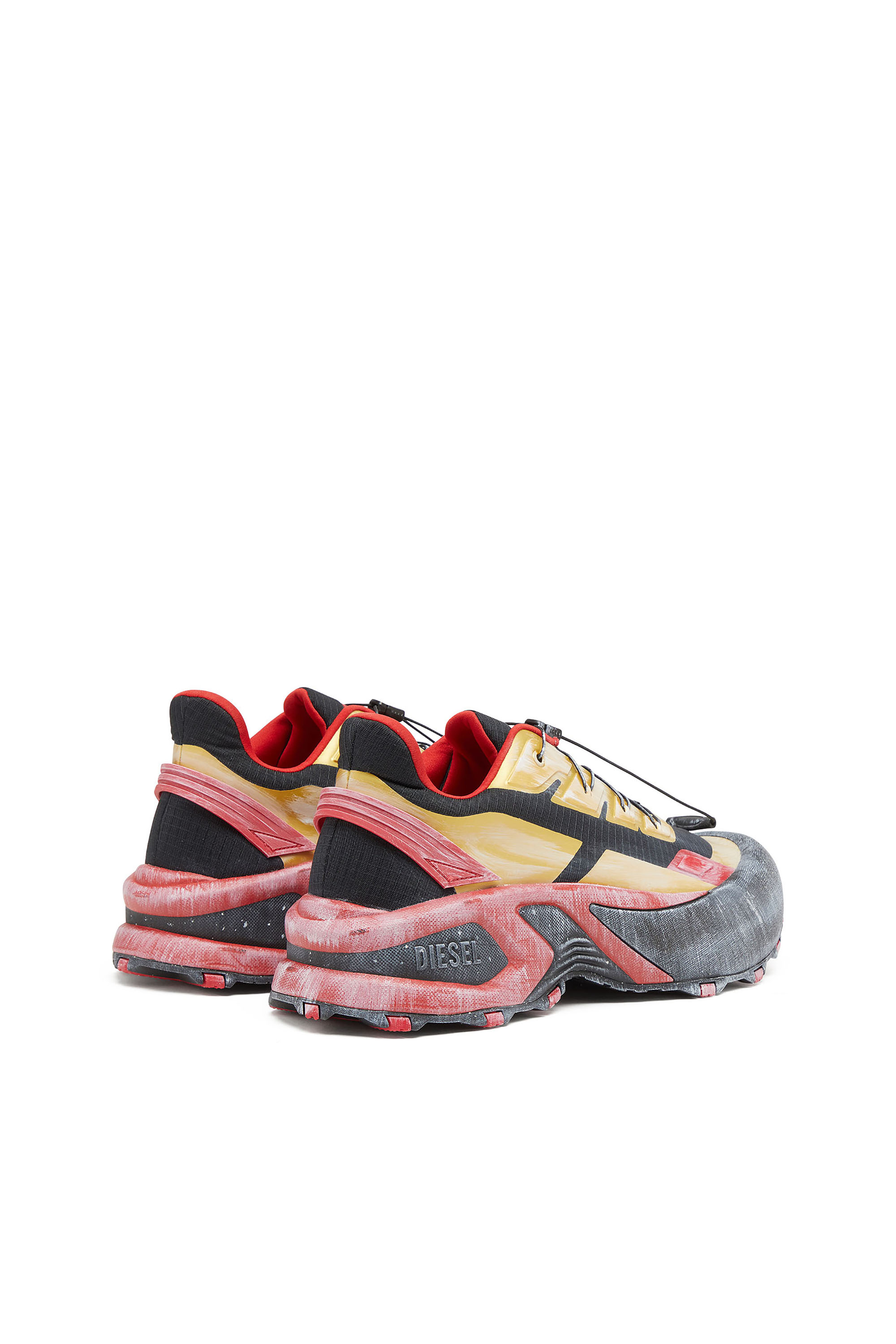 Diesel - D-CAGE RUNNER, Man's D-Cage-Distressed chunky sneakers in ripstop in Multicolor - 4