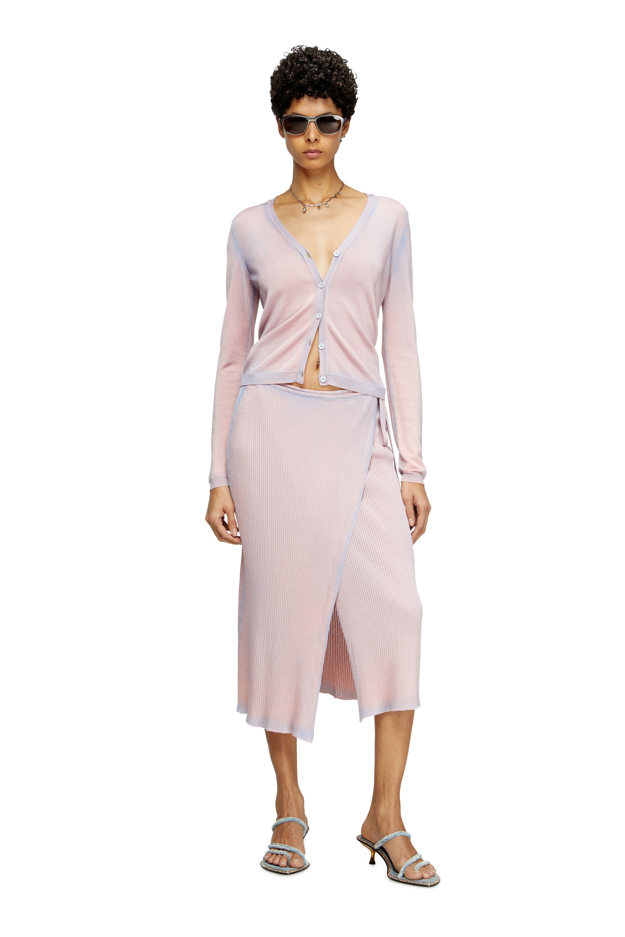 M-VIGO, Pink Diesel - M-VIGO, Woman's Wrap skirt in double-dyed rib-knit in Pink - 1