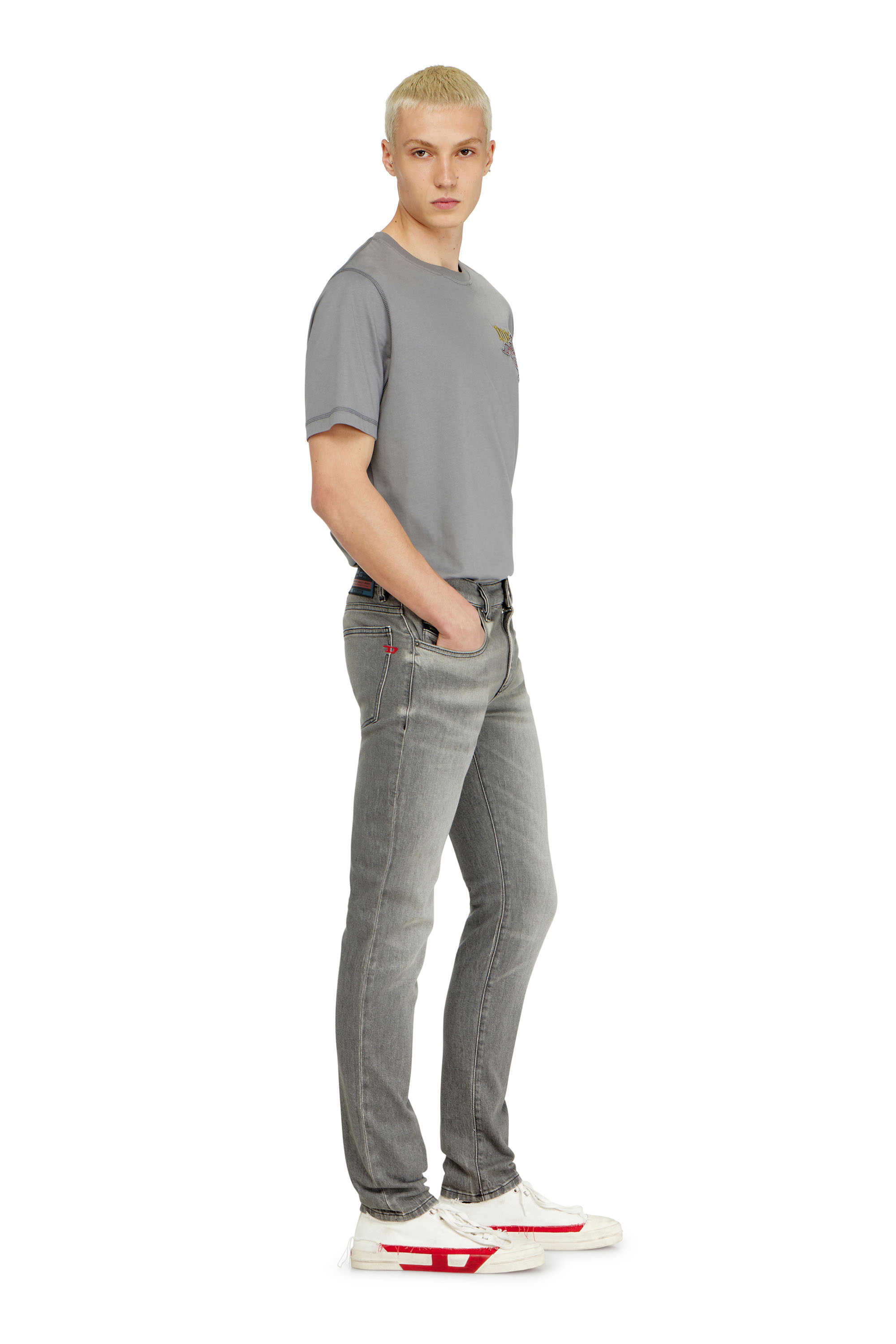 Diesel - Man's Slim Jeans 2019 D-Strukt 0KBBL, Light Grey - 4