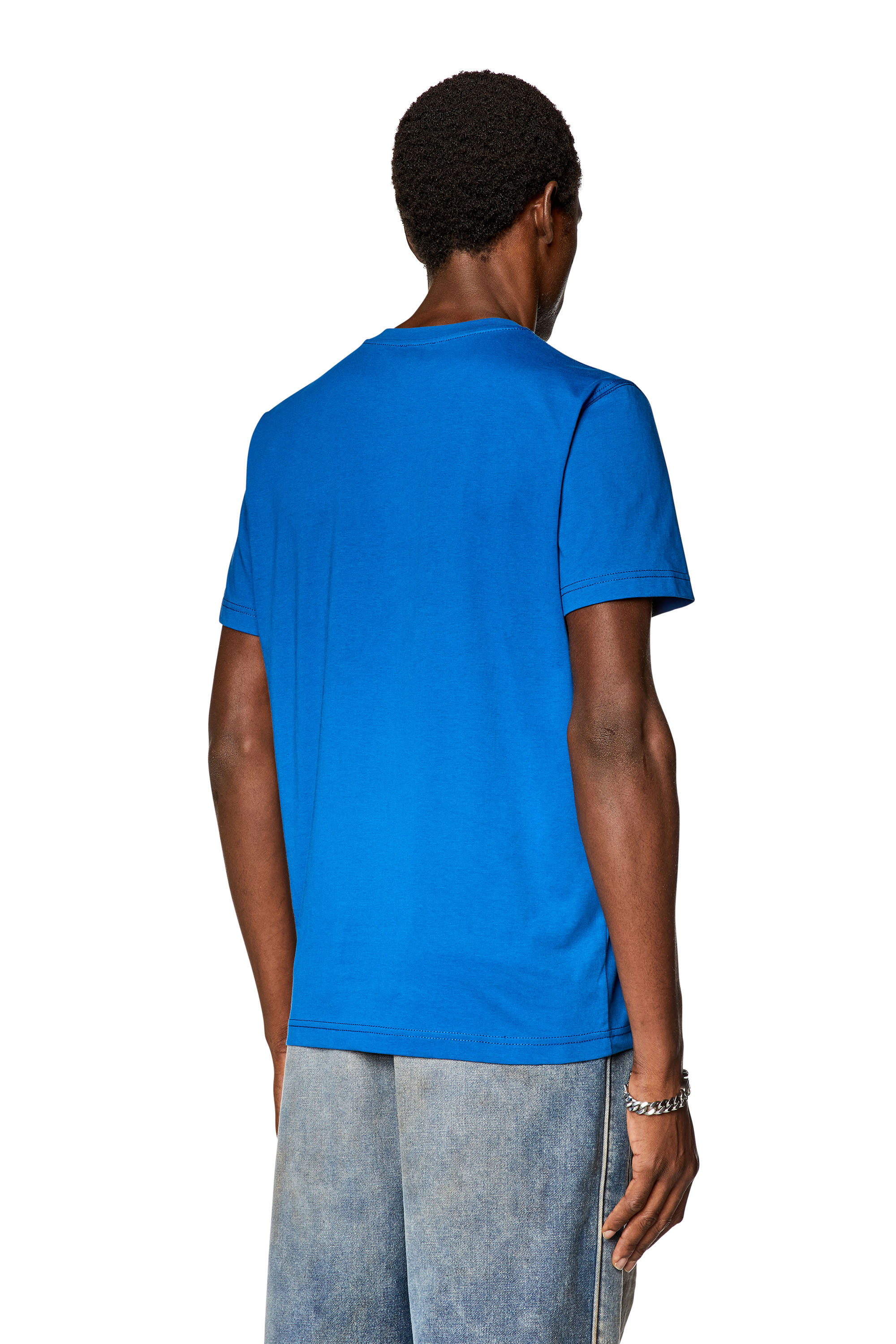 Diesel - T-DIEGOR-K68, Man's T-shirt with metallic logos in Blue - 4