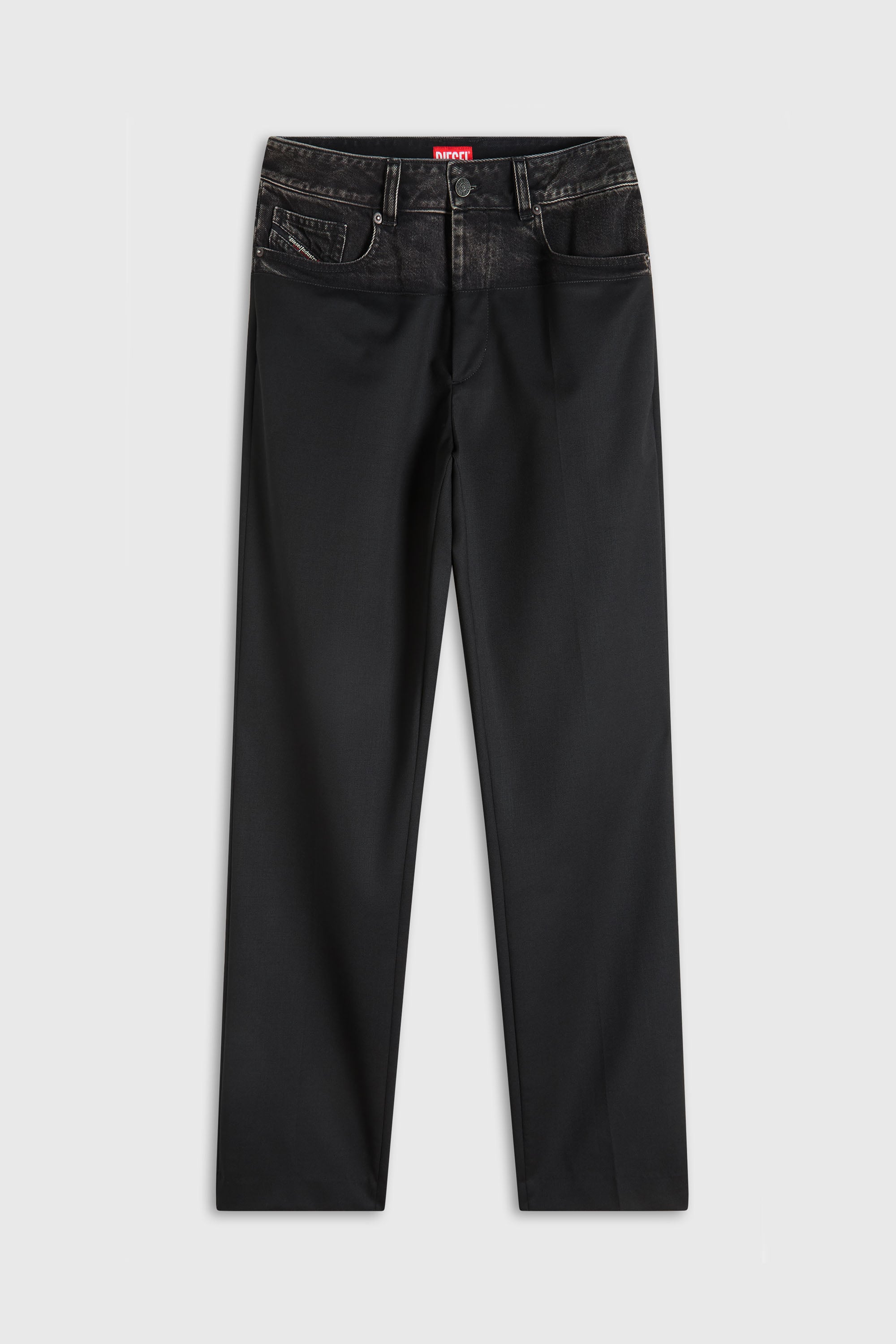 Diesel - P-LOGAN, Man's Pants with denim and tailored sections in Black - 2
