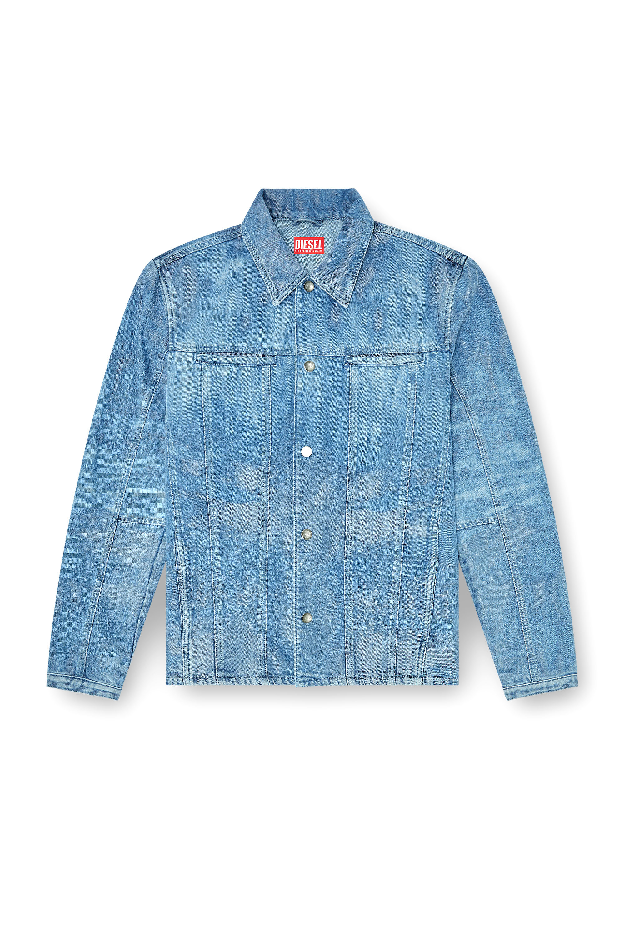 Diesel - D-SERON-FSI, Man's Jacket in satin denim in Light Blue - 2