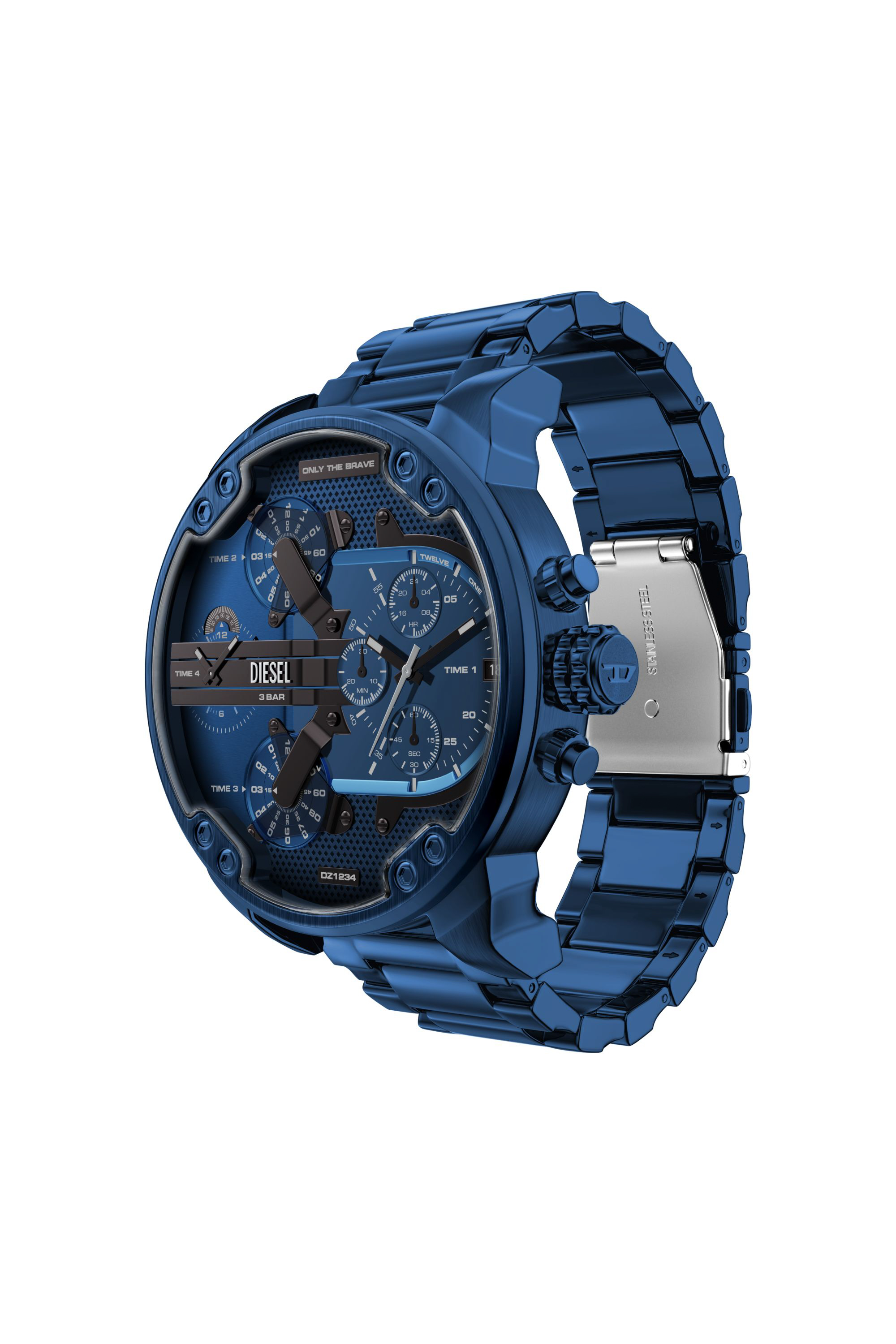 Diesel - DZ7496 WATCH, Man's Mr. Daddy 2.0 Blue Stainless Steel Watch in Blue - 2