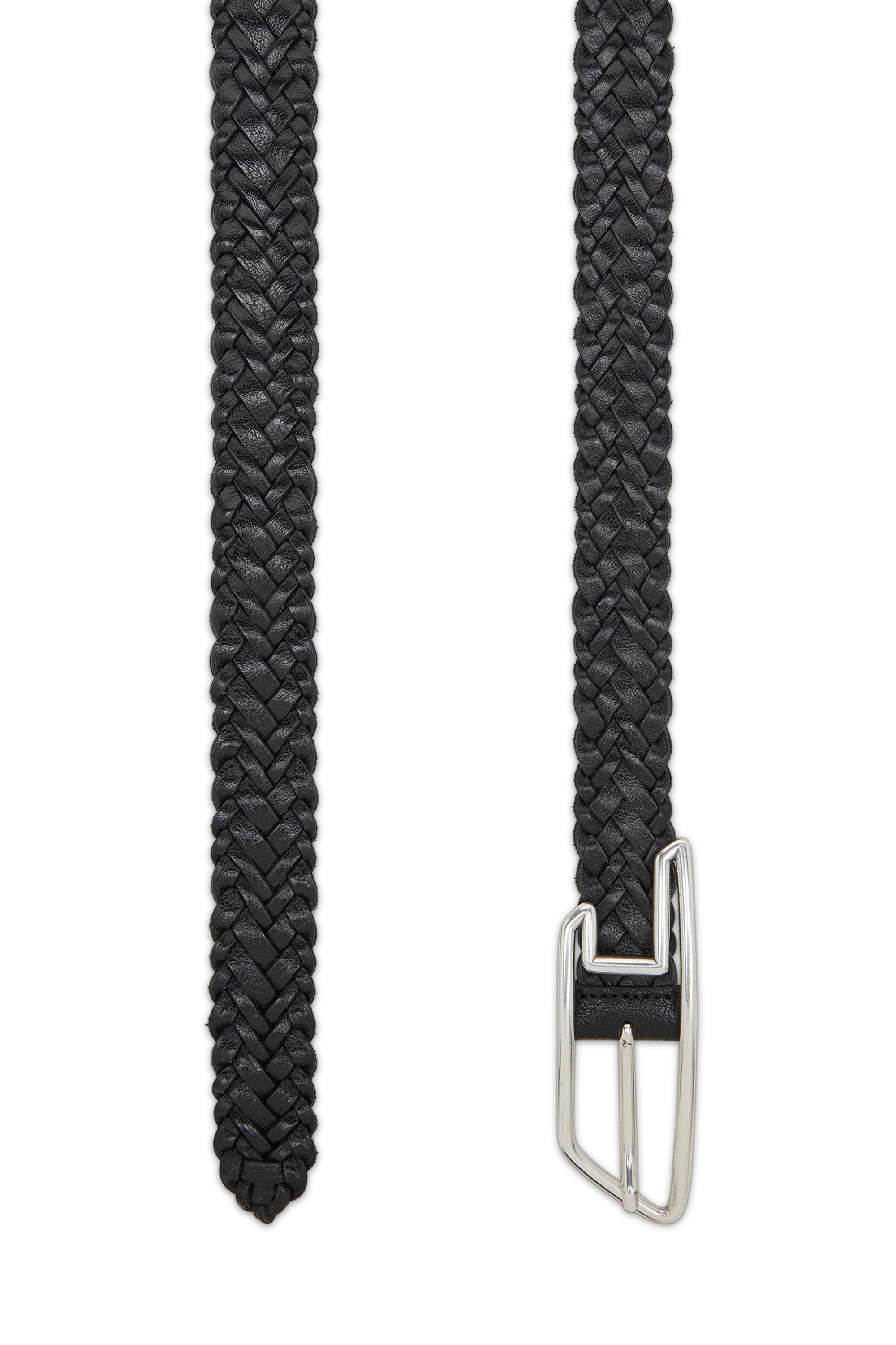 Diesel - B-D LINE 30 BRAIDERED, Unisex's 3cm belt in braided leather in Black - 2
