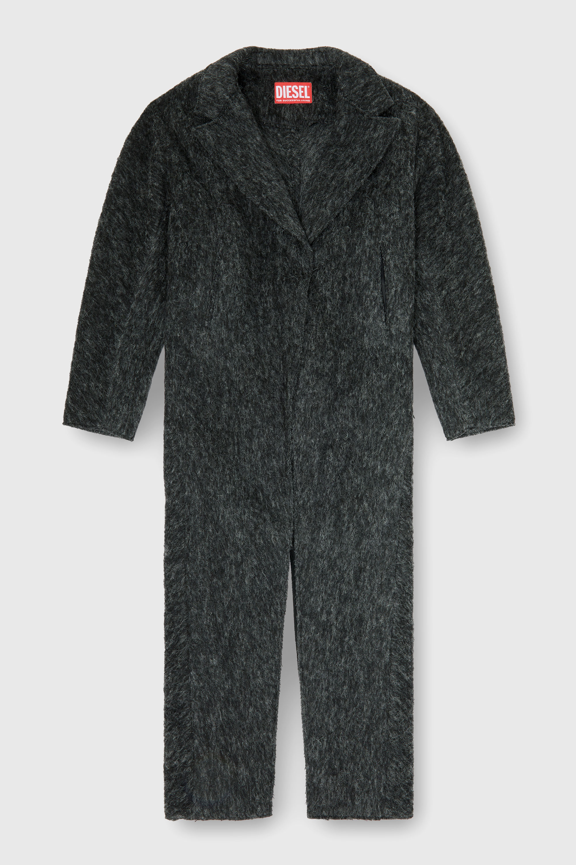 Diesel - W-SAYTA, Woman's Long coat in wool and alpaca blend in Dark grey - 2