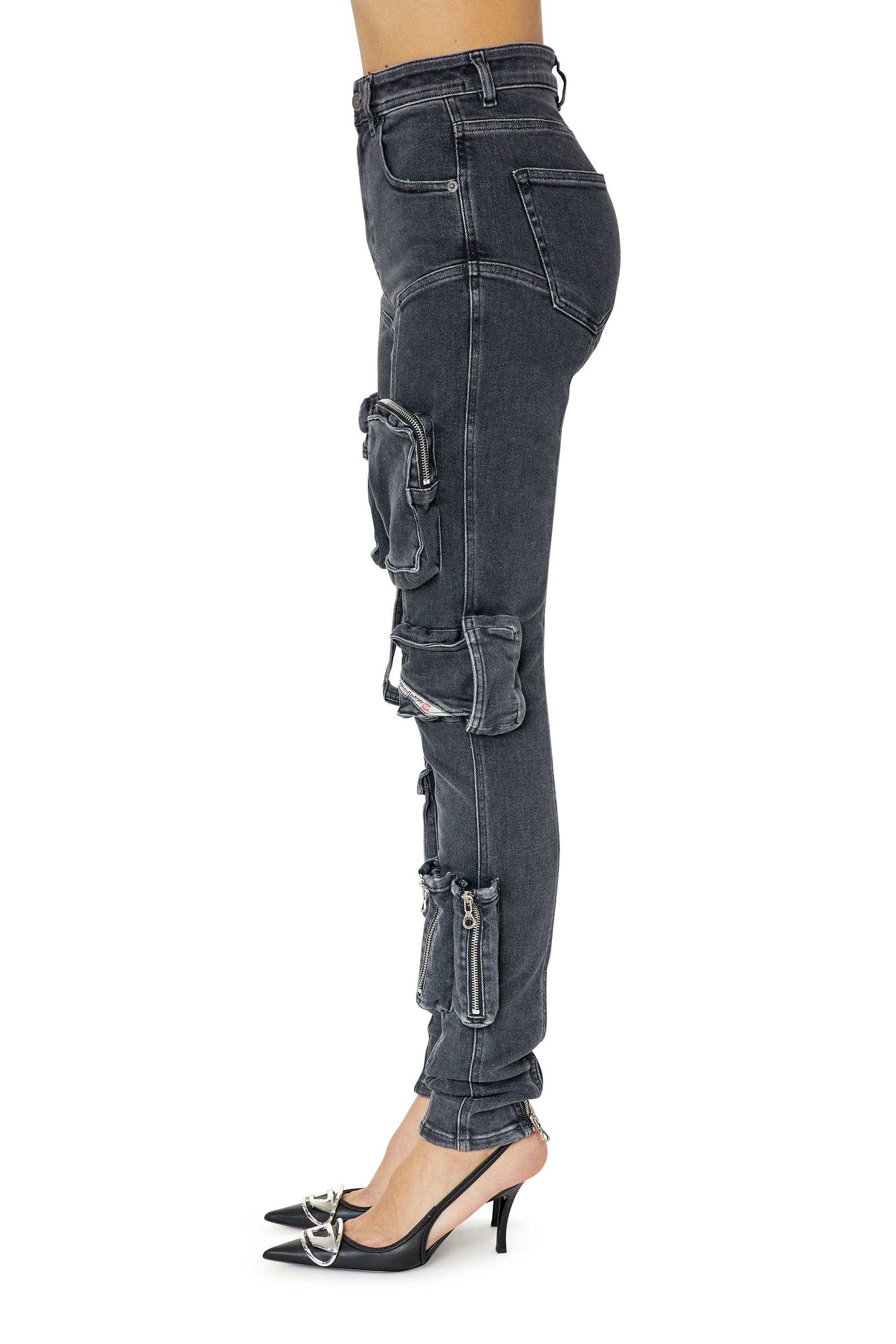 Diesel - Super skinny Jeans 1984 Slandy-High 09F27, Black/Dark grey - Image 4