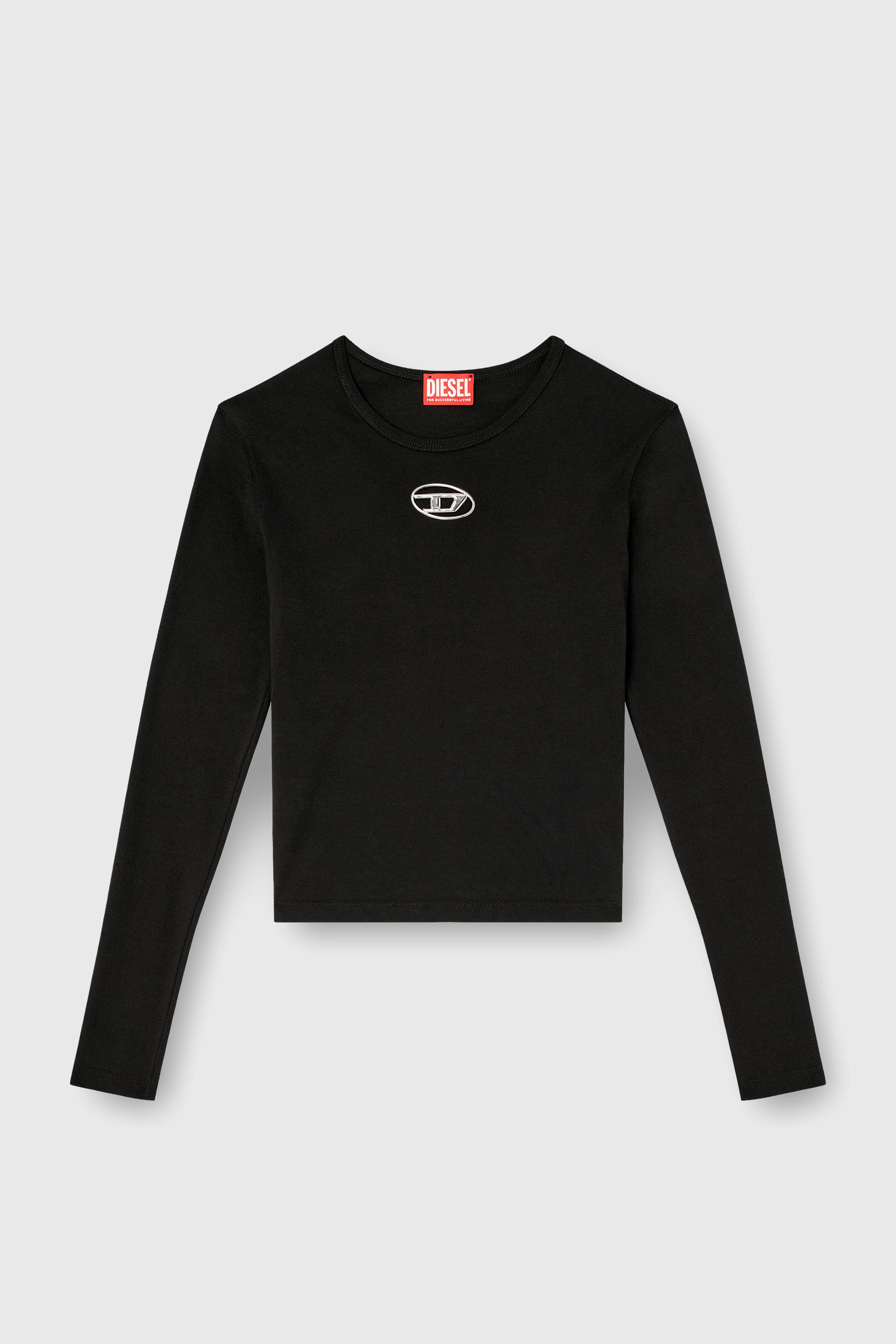 Diesel - T-UNCUTIE-LONG-LS-OD, Woman's Long-sleeve top with Oval D cut-out in Black - 2