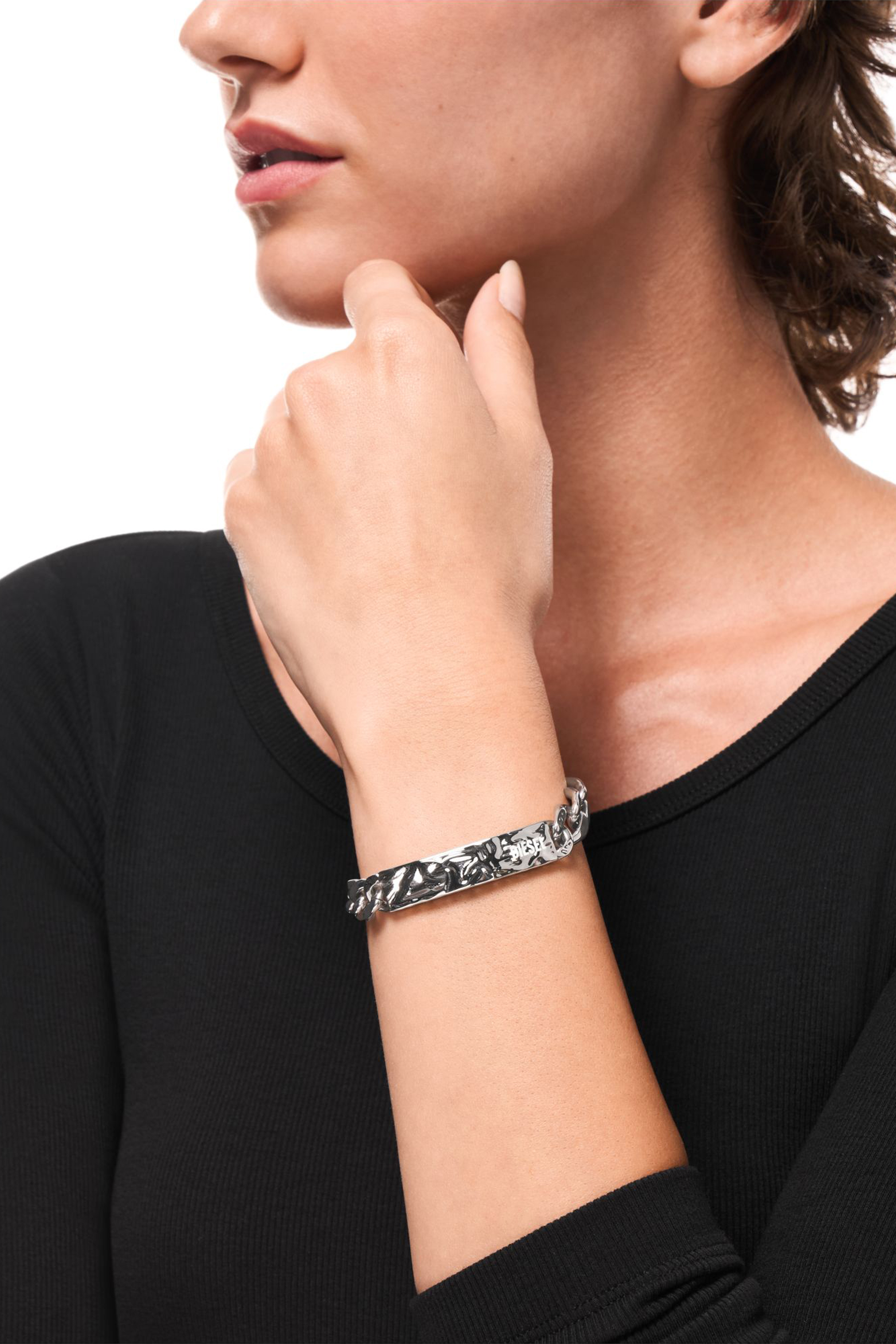 Diesel - DX1732040, Unisex's Stainless Steel ID Bracelet in Silver - 5