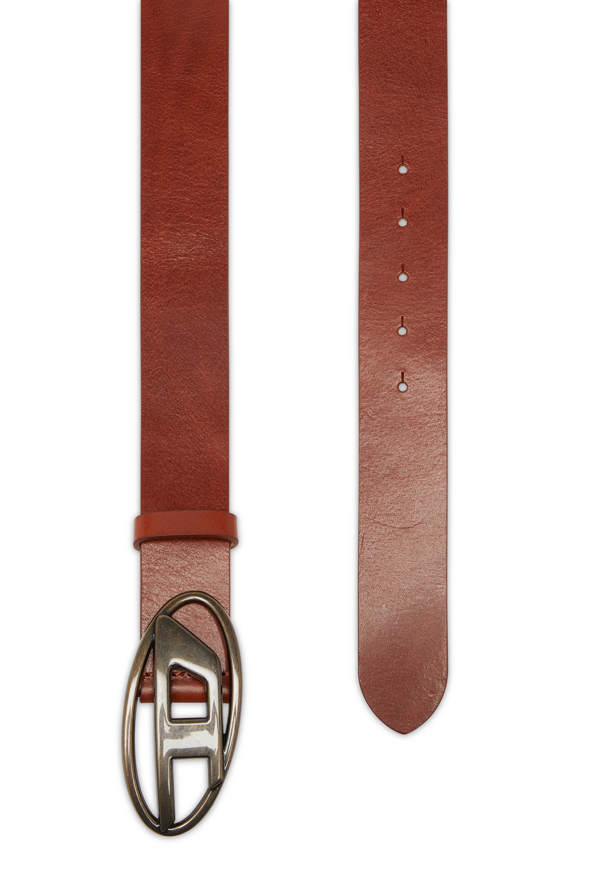 Diesel - B-1DR, Man's 3.9cm leather belt with D buckle in Brown - 2