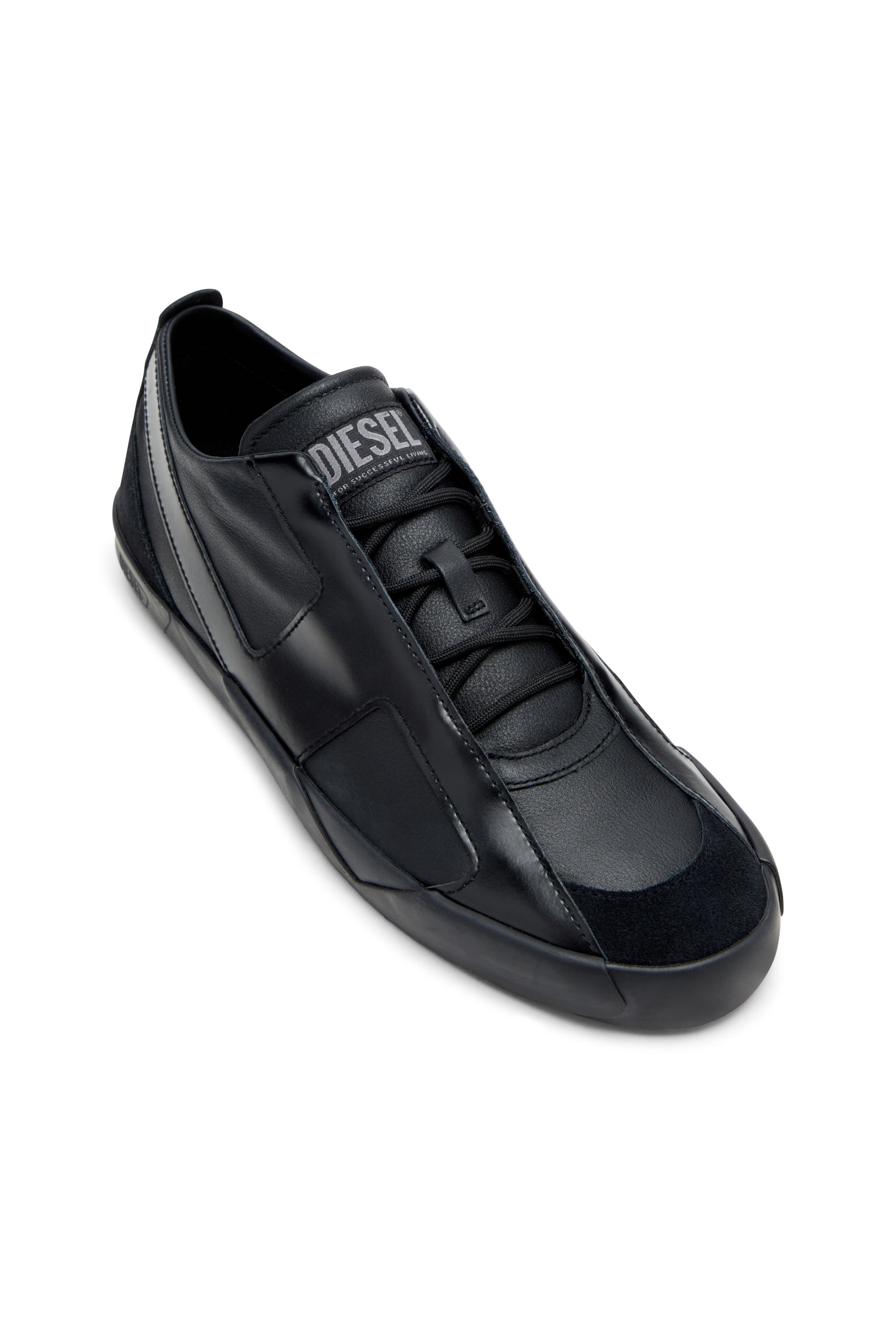 S-SLANTE-D LOW, Black Diesel - S-SLANTE-D LOW, Man's S-Slante-D-Sneakers in suede and leather with D logo in Black - 6