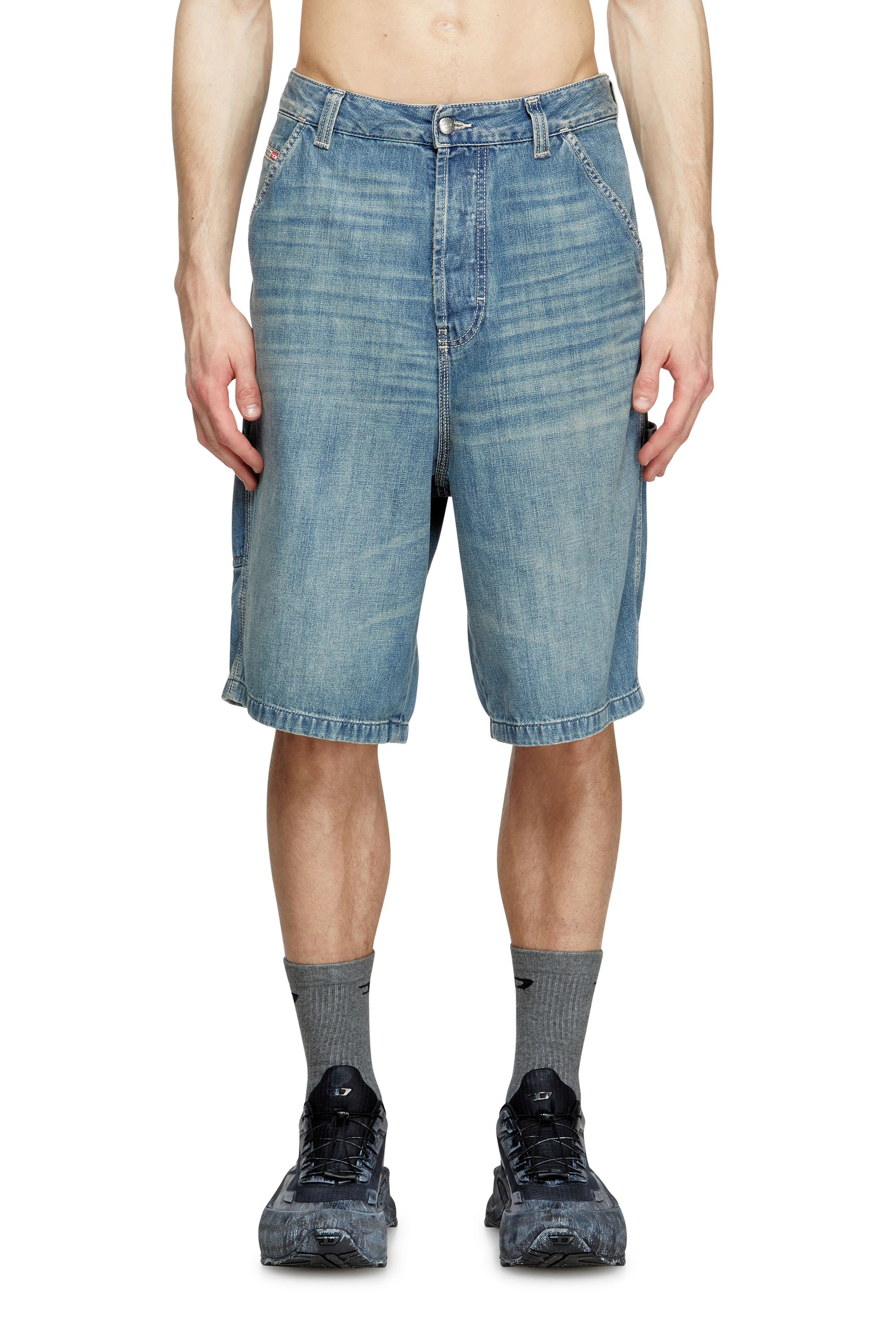 D-LIVERY-W-SHORT, Light Blue Diesel - D-LIVERY-W-SHORT, Man's Utility-style denim shorts in Light Blue - 3