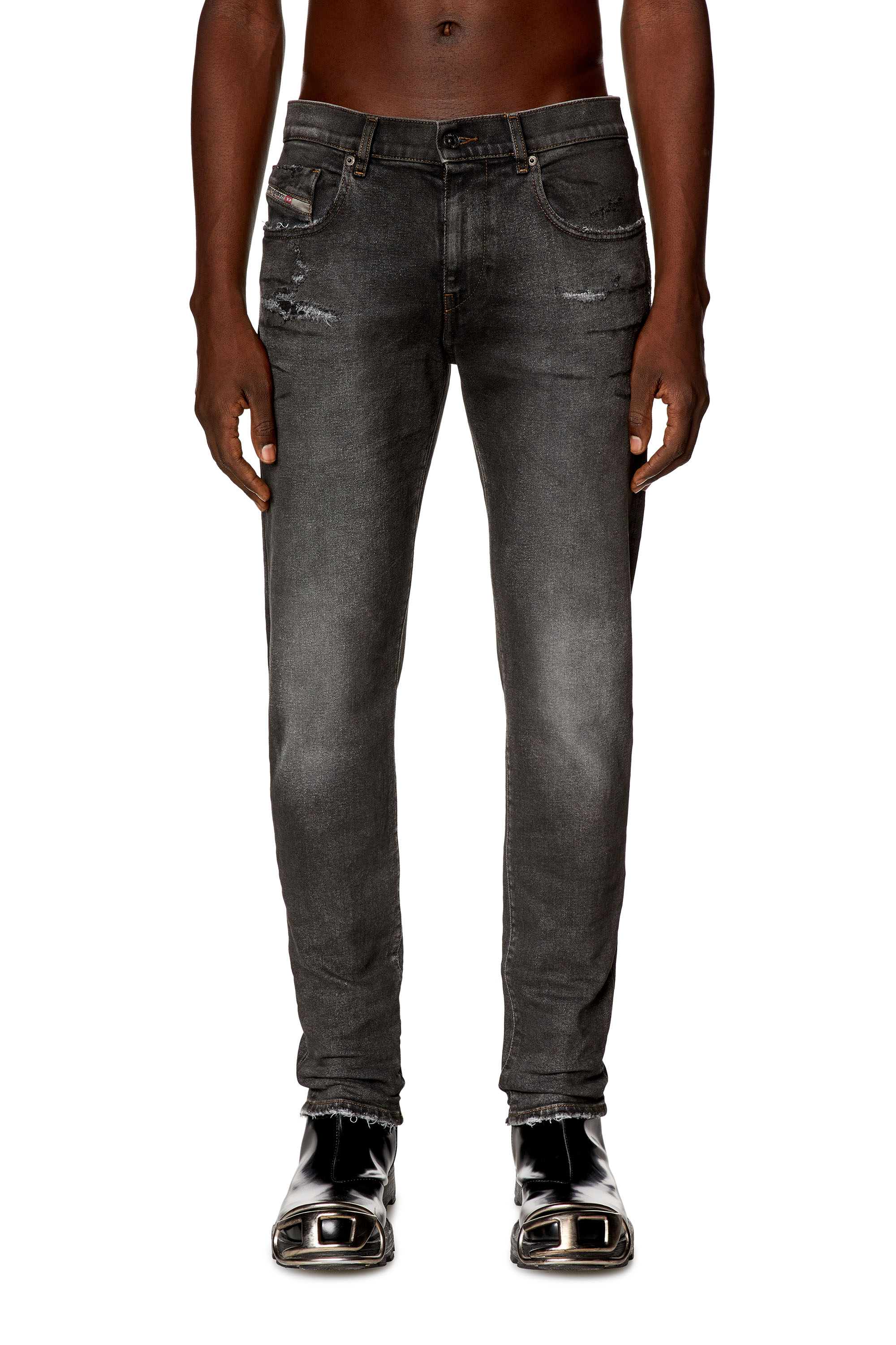 Diesel - Man Slim Jeans 2019 D-Strukt E9D78, Black/Dark grey - Image 2