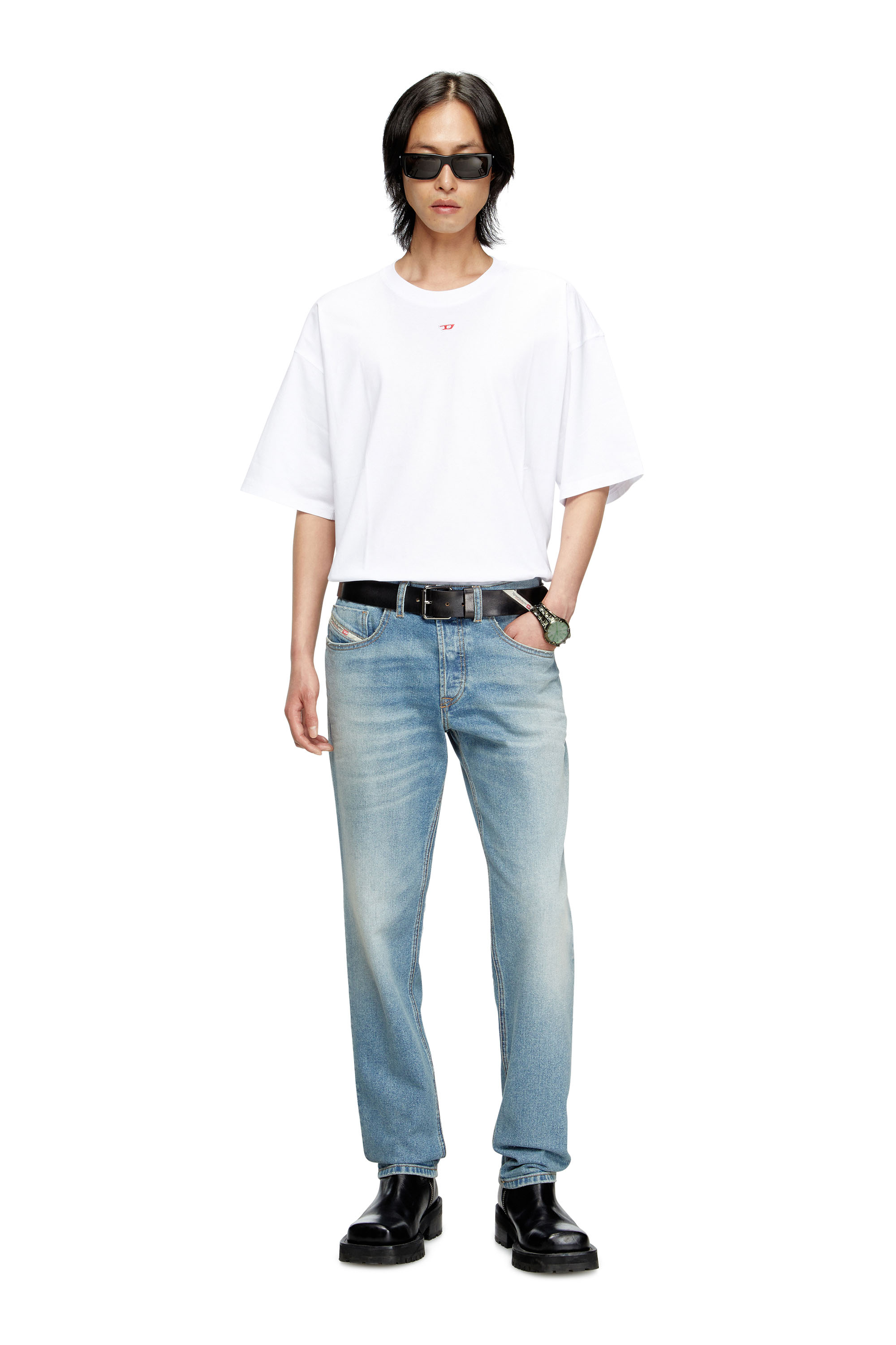 Regular Jeans 2023 D-Finitive 0DBEH, Light Blue Diesel - Man's Regular Jeans 2023 D-Finitive 0DBEH, Light Blue - 1