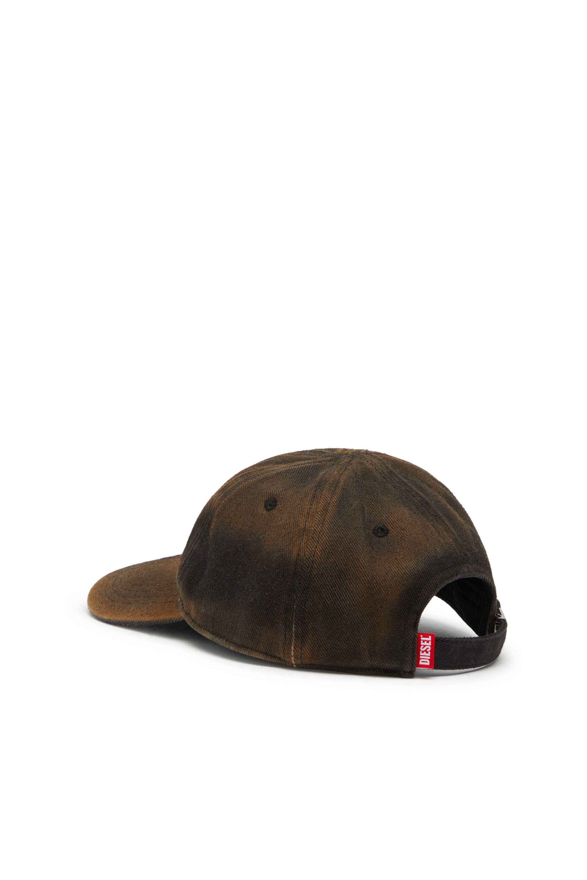 Diesel - C-SELGOT, Man's Cotton twill baseball cap with lived-in effect in Brown - 2