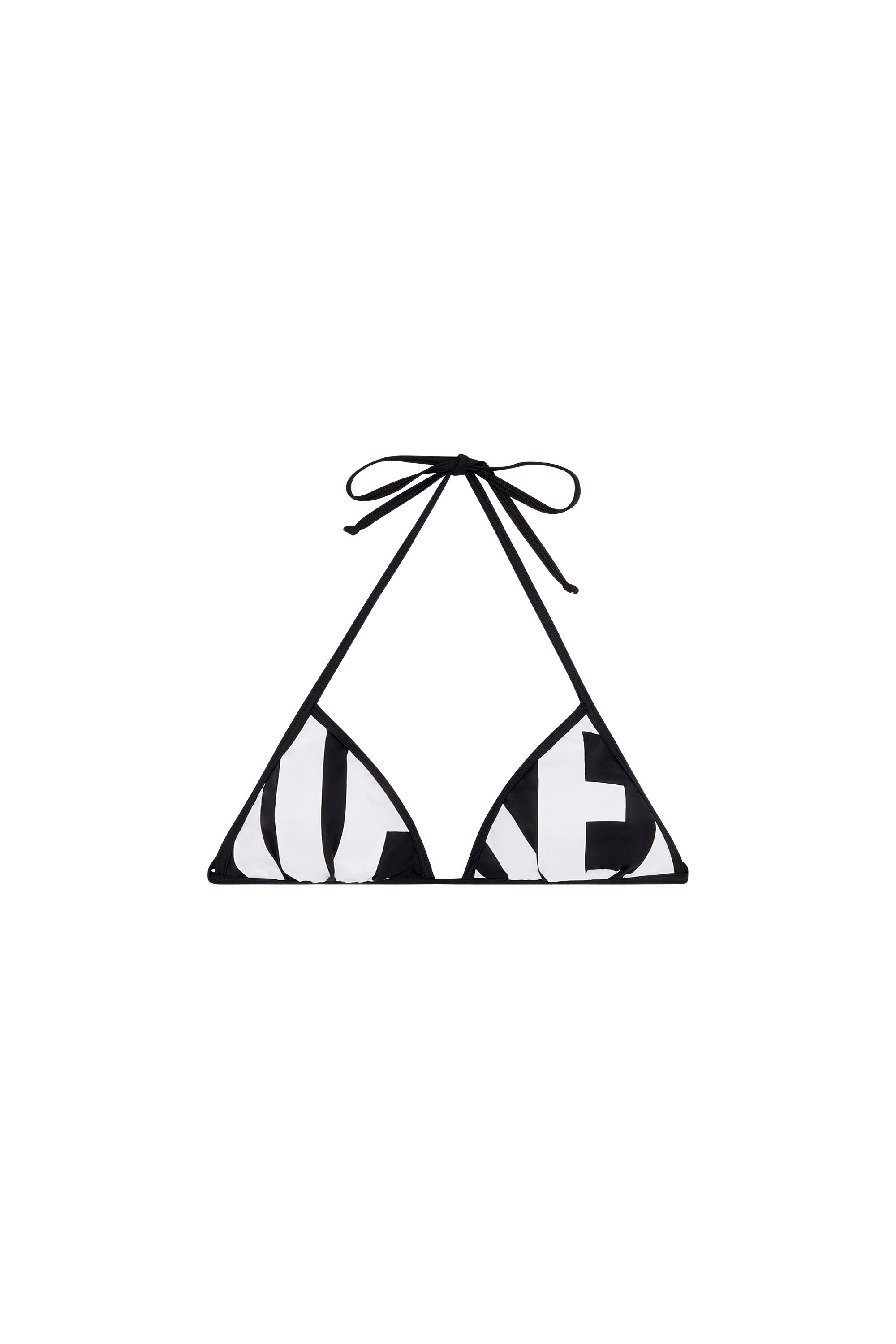 Diesel - BFB-SEES-A, Woman's Bikini top with cut-off Diesel logo in Black/White - 3