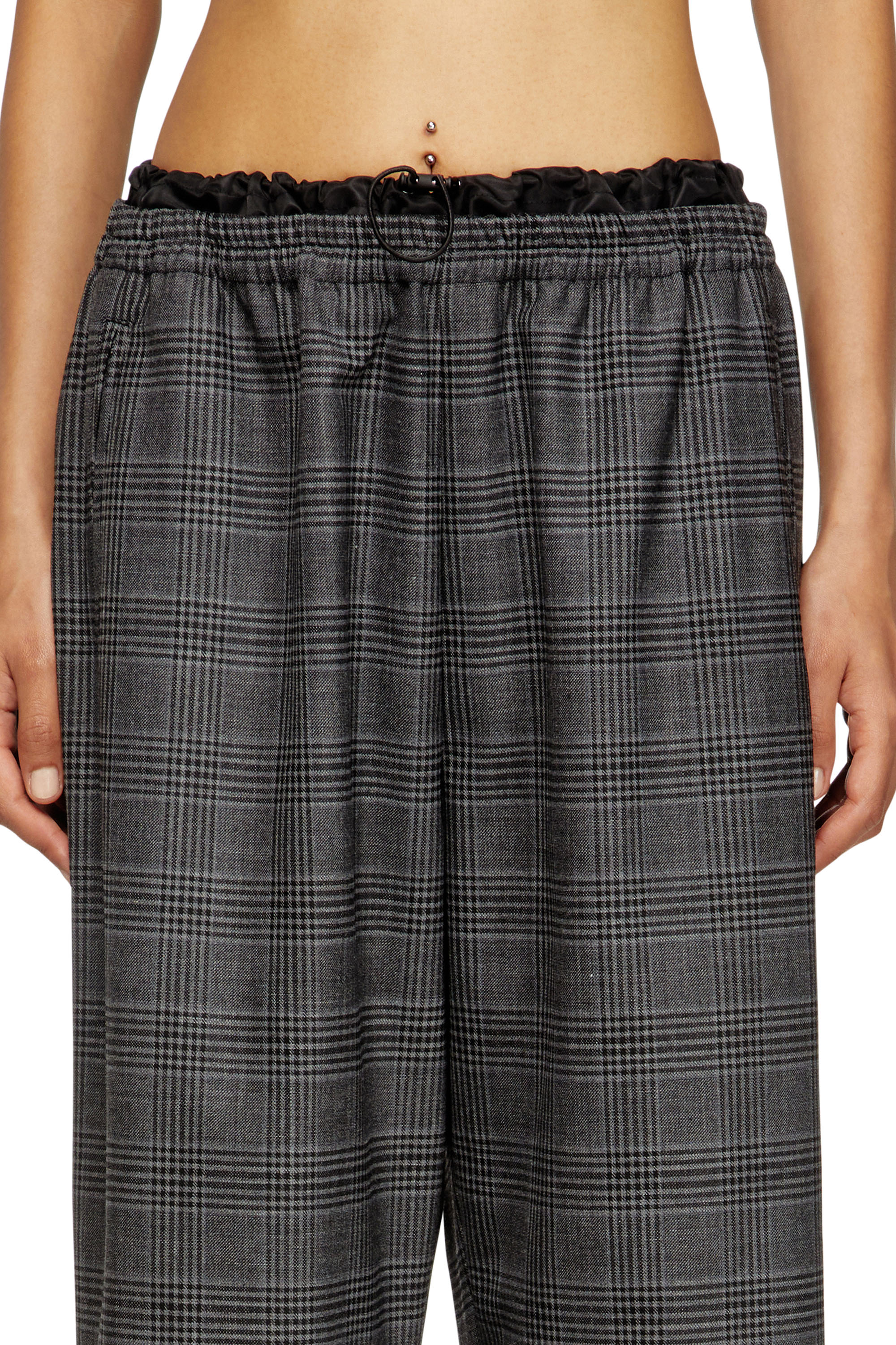 Diesel - P-YRITE, Woman's Wool pants with welt pockets in Black - 5