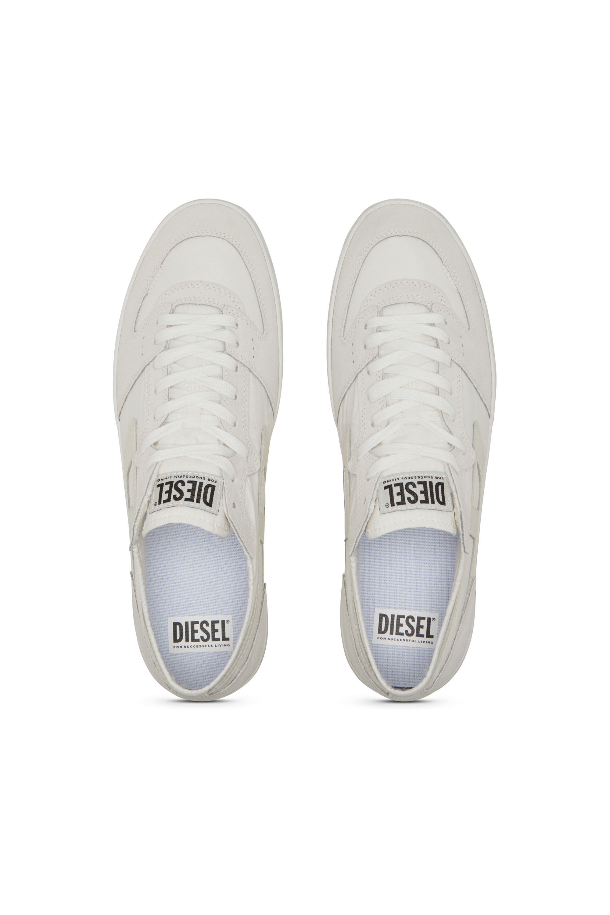 Diesel - S-LEROJI D-1 LOW, Man's S-Leroji D-Sneakers in padded ripstop and suede in White - 6