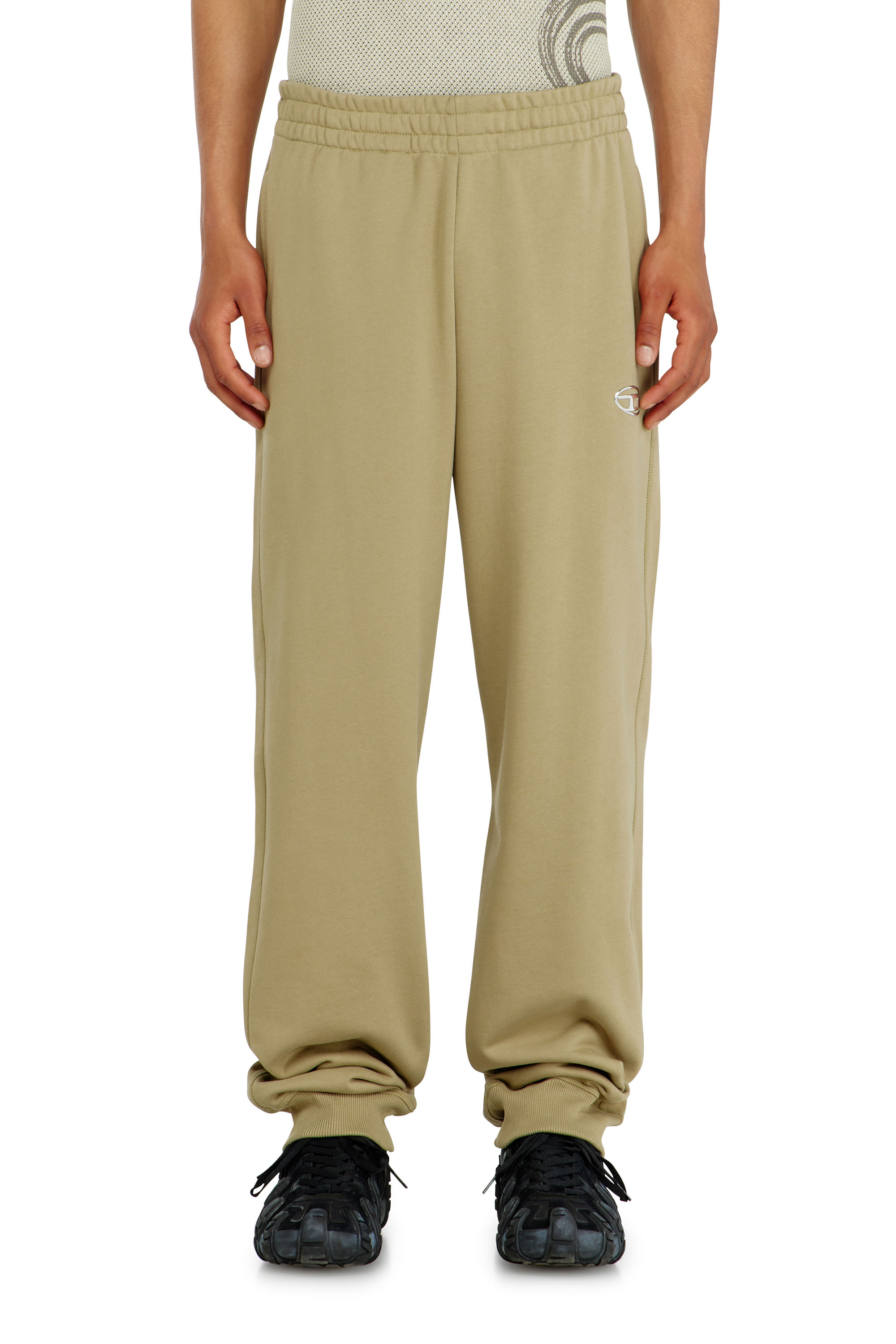 Diesel - P-MARKY-IOD, Man's Cotton pants with metallic Oval D in Beige - 3
